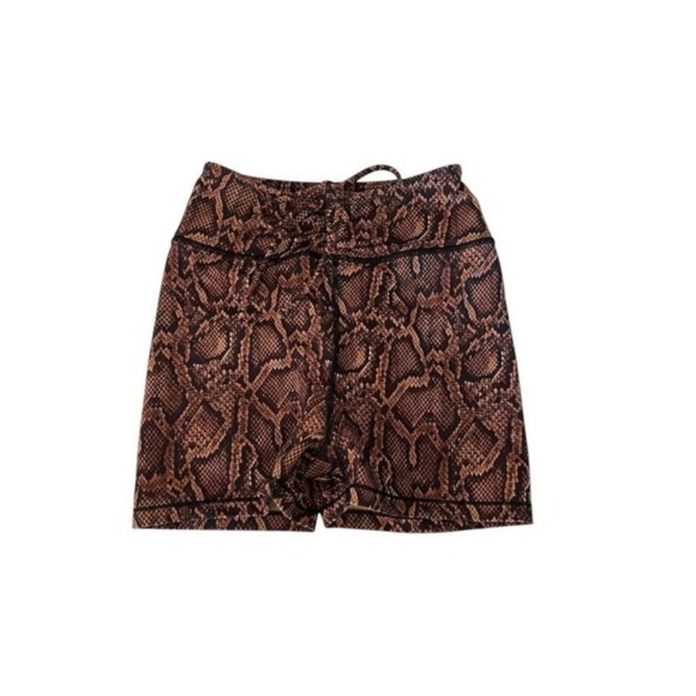 White Fox Active Athletic Biker Gym Shorts Women's XS Print Adjustable Waist New